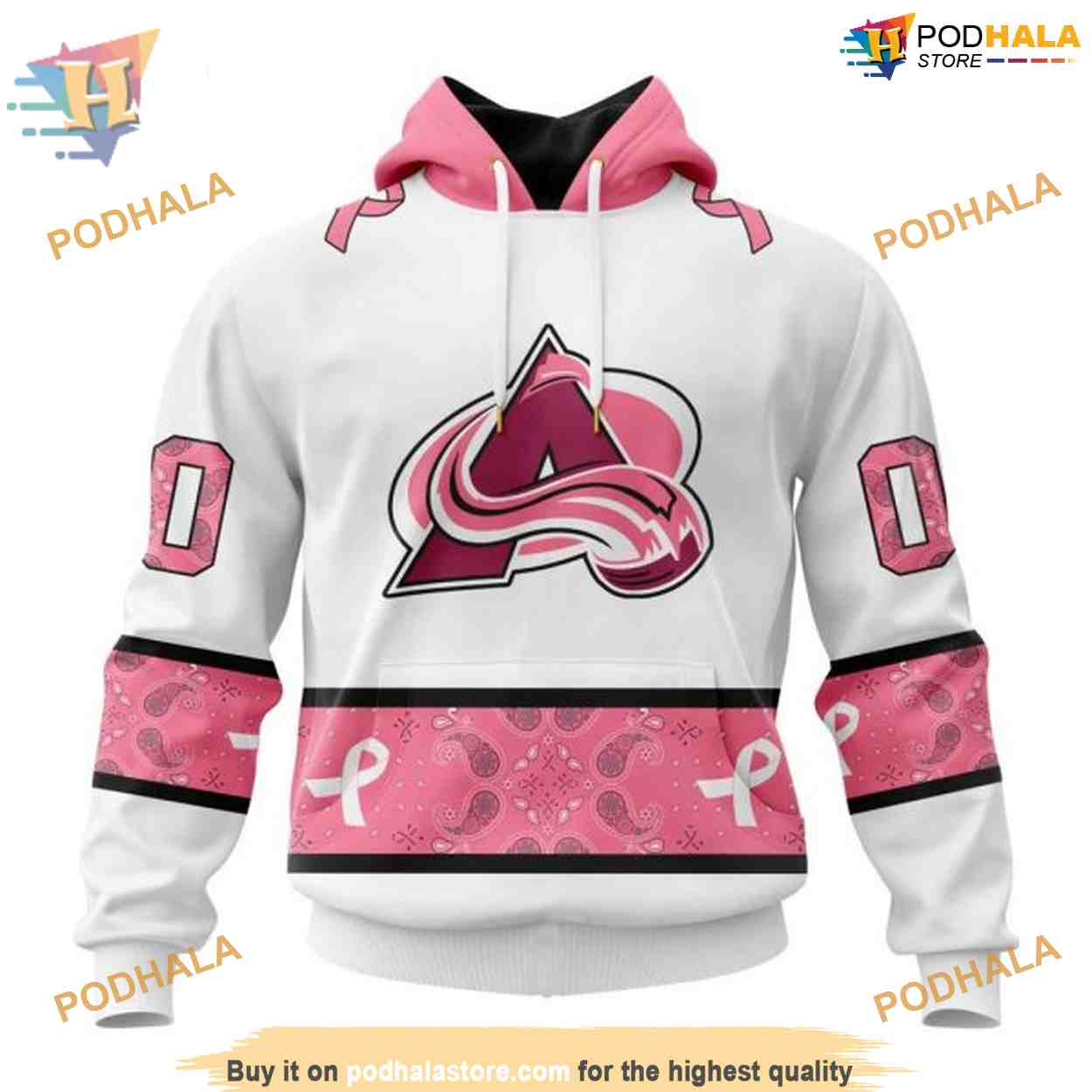 Custom In Classic Style PINK BREAST CANCER NHL Colorado Avalanche Hoodie 3D Custom In Classic Style PINK BREAST CANCER NHL Colorado Avalanche Hoodie 3D