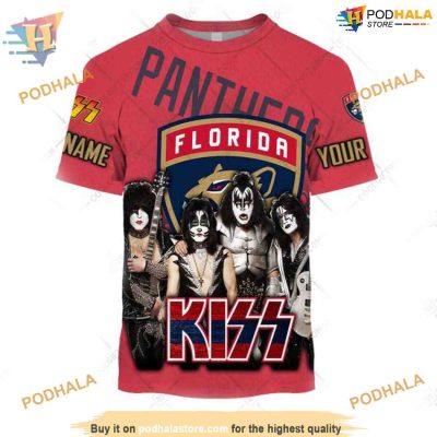 Custom Kiss Band Style NHL Florida Panthers Hoodie 3D Sweatshirt