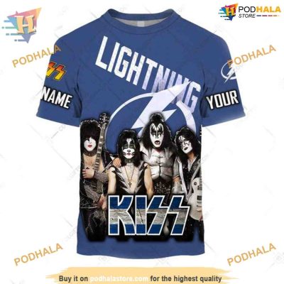 Custom Kiss Band Style NHL Tampa Bay Lightning Hoodie 3D