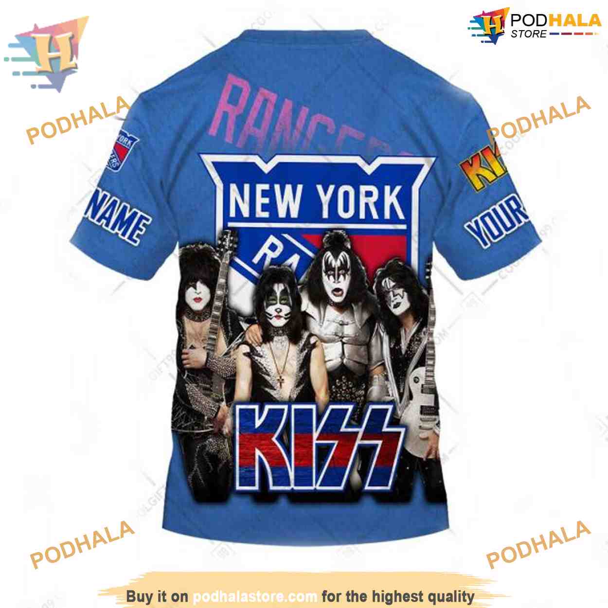 Custom Kiss Band V2 Style NHL New York Rangers Hoodie 3D Custom Kiss Band V2 Style NHL New York Rangers Hoodie 3D