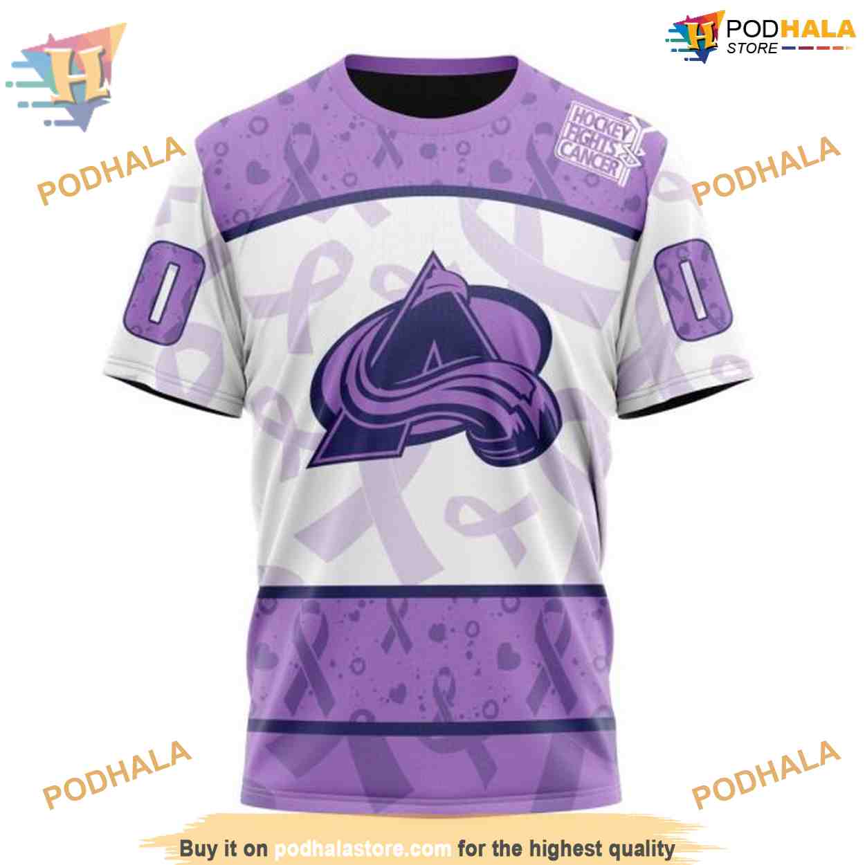 Custom Lavender Fight Cancer NHL Colorado Avalanche Hoodie 3D Sweatshirt Custom Lavender Fight Cancer NHL Colorado Avalanche Hoodie 3D Sweatshirt