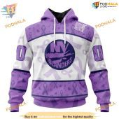 Custom Lavender Fight Cancer Nhl New York Islanders Hoodie 3d 1.jpg - demo10