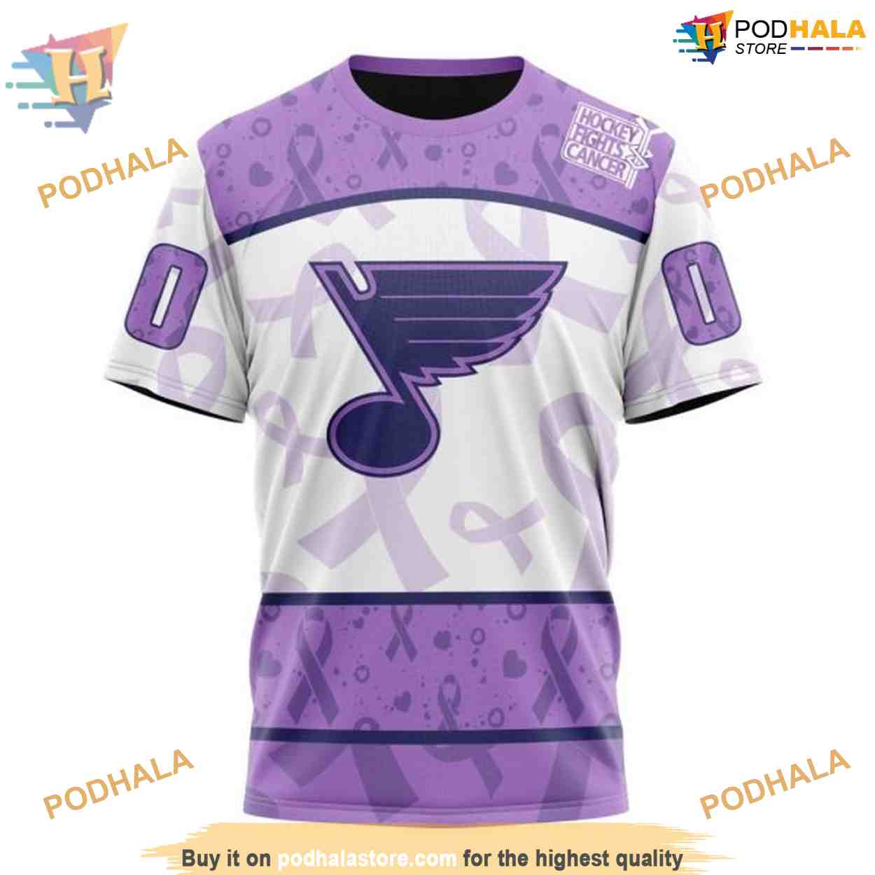 Custom Lavender Fight Cancer NHL St. Louis Blues Hoodie 3D Sweatshirt Custom Lavender Fight Cancer NHL St. Louis Blues Hoodie 3D Sweatshirt