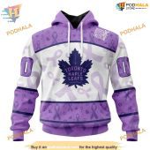 Custom Lavender Fight Cancer Nhl Toronto Maple Leafs Hoodie 3d 1.jpg - demo10