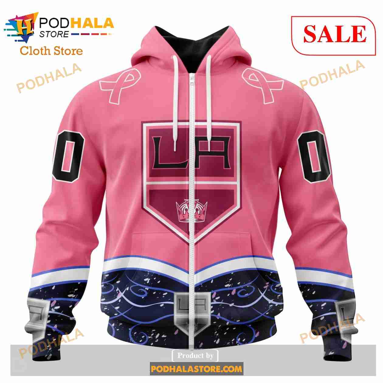 Custom Los Angeles Kings Fights Cancer Sweatshirt NHL Hoodie 3D Custom Los Angeles Kings Fights Cancer Sweatshirt NHL Hoodie 3D