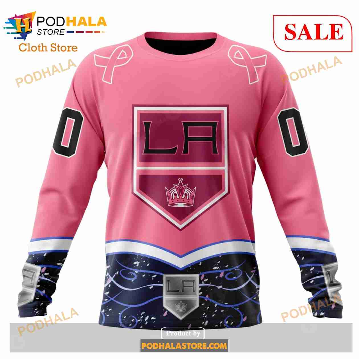 Custom Los Angeles Kings Fights Cancer Sweatshirt NHL Hoodie 3D Custom Los Angeles Kings Fights Cancer Sweatshirt NHL Hoodie 3D