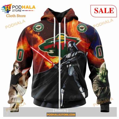 Custom Minnesota Wild Design X Star War Sweatshirt NHL Hoodie 3D