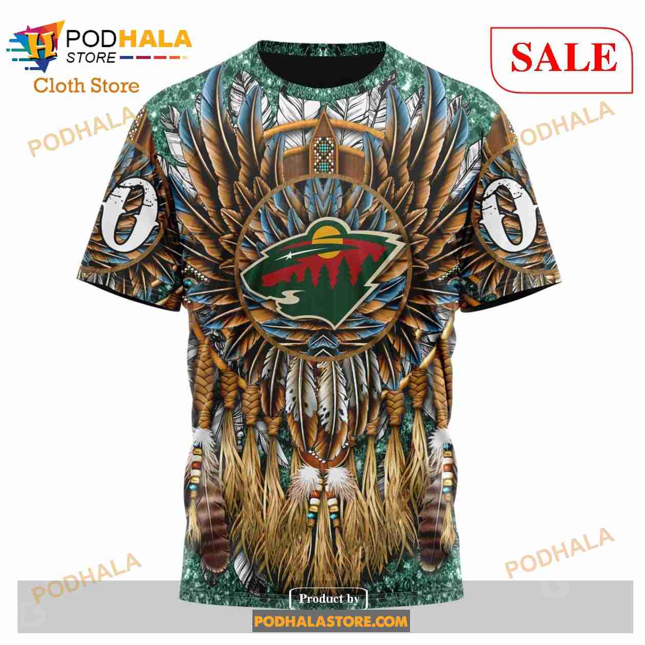 Custom Minnesota Wild Native Costume Design Sweatshirt NHL Hoodie 3D Custom Minnesota Wild Native Costume Design Sweatshirt NHL Hoodie 3D