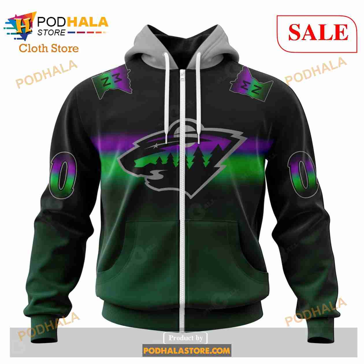 Custom Minnesota Wild Retro Gradient Design Sweatshirt NHL Hoodie 3D Custom Minnesota Wild Retro Gradient Design Sweatshirt NHL Hoodie 3D