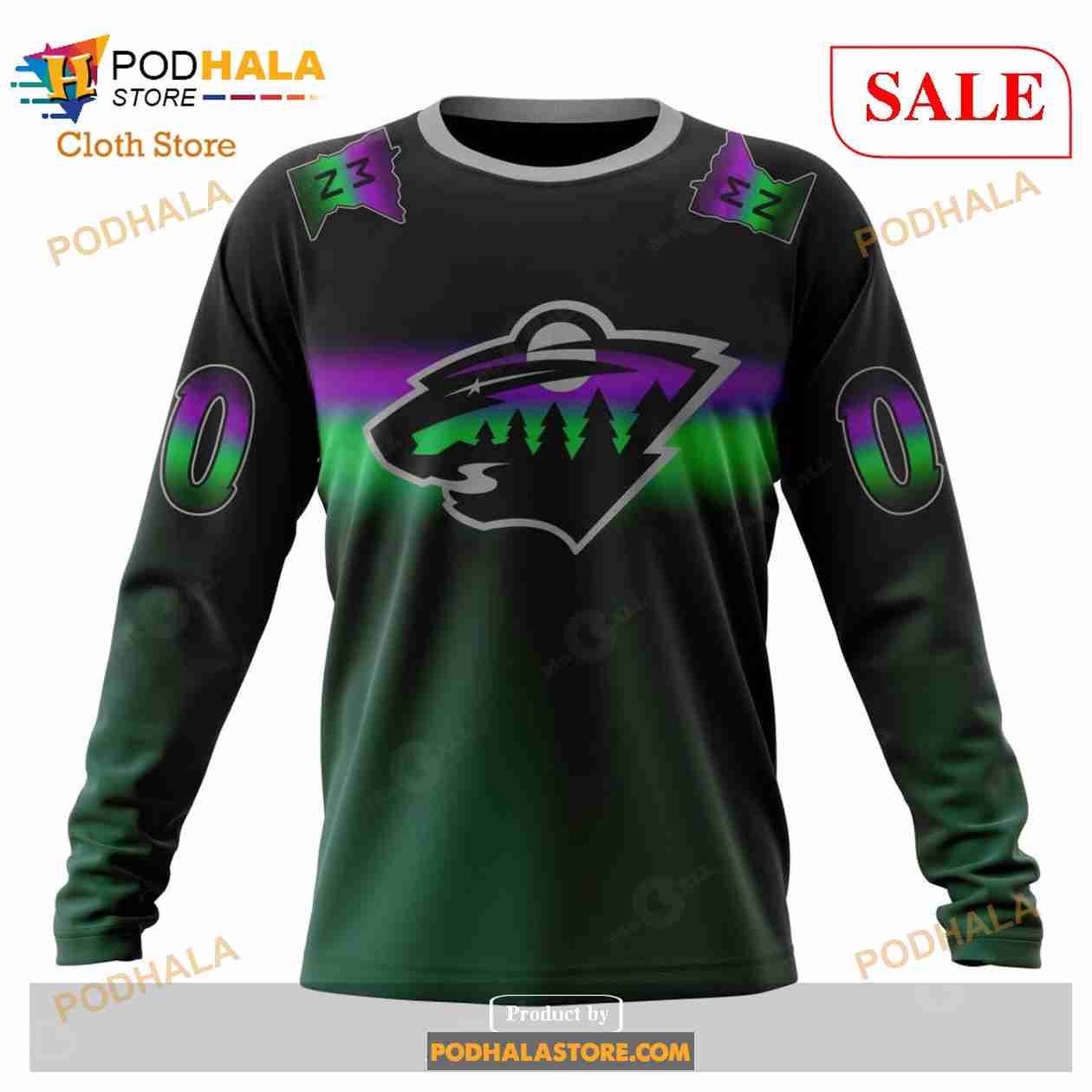 Custom Minnesota Wild Retro Gradient Design Sweatshirt NHL Hoodie 3D Custom Minnesota Wild Retro Gradient Design Sweatshirt NHL Hoodie 3D