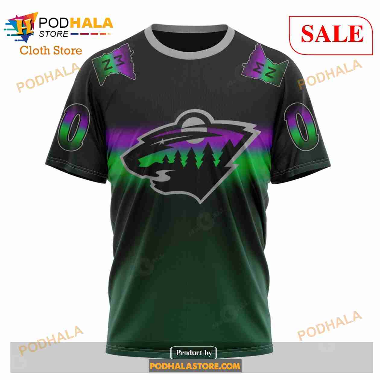 Custom Minnesota Wild Retro Gradient Design Sweatshirt NHL Hoodie 3D Custom Minnesota Wild Retro Gradient Design Sweatshirt NHL Hoodie 3D