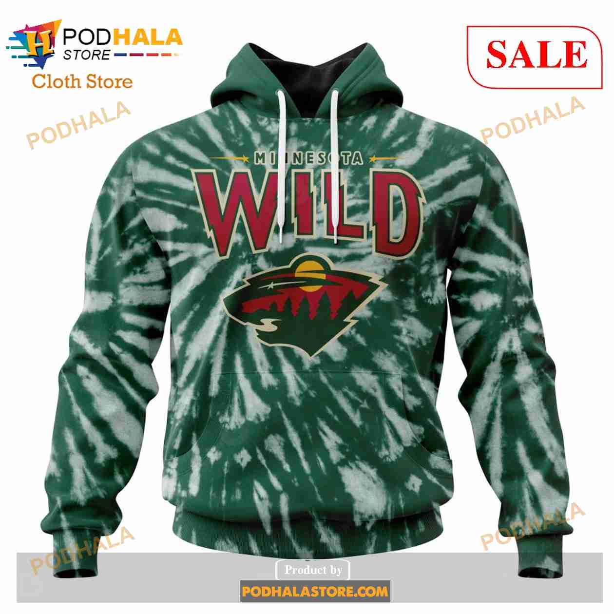 Custom Minnesota Wild Retro Vintage Tie Dye Sweatshirt NHL Hoodie 3D Custom Minnesota Wild Retro Vintage Tie Dye Sweatshirt NHL Hoodie 3D