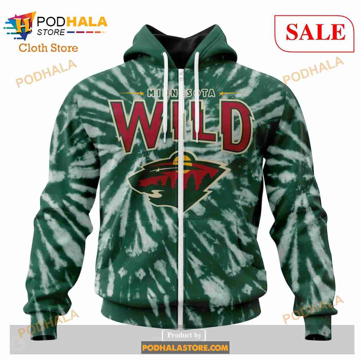Custom Minnesota Wild Retro Vintage Tie Dye Sweatshirt NHL Hoodie 3D Custom Minnesota Wild Retro Vintage Tie Dye Sweatshirt NHL Hoodie 3D
