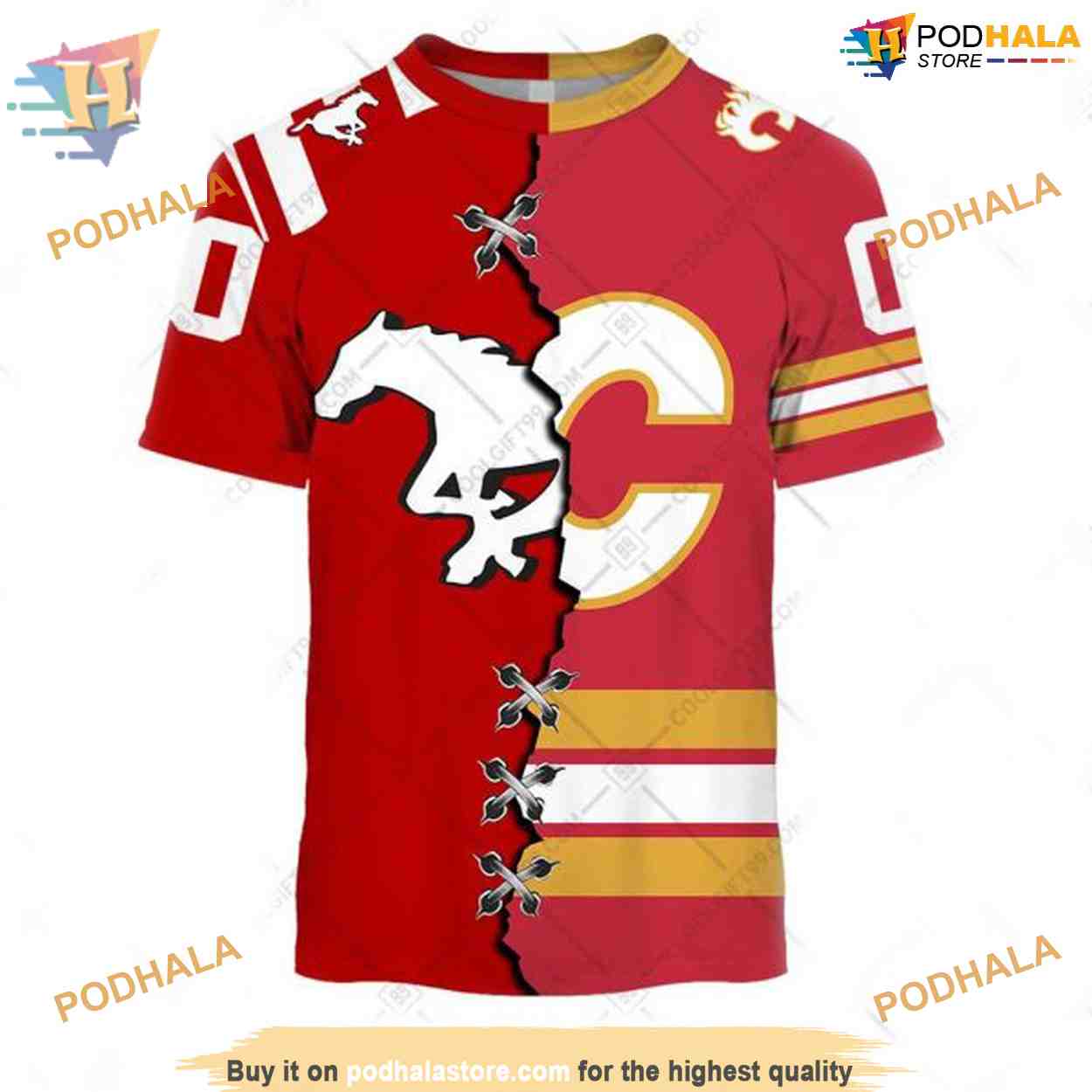 Custom Mix CFL Calgary Stampeders Jersey Style NHL Calgary Flames Hoodie 3D Custom Mix CFL Calgary Stampeders Jersey Style NHL Calgary Flames Hoodie 3D