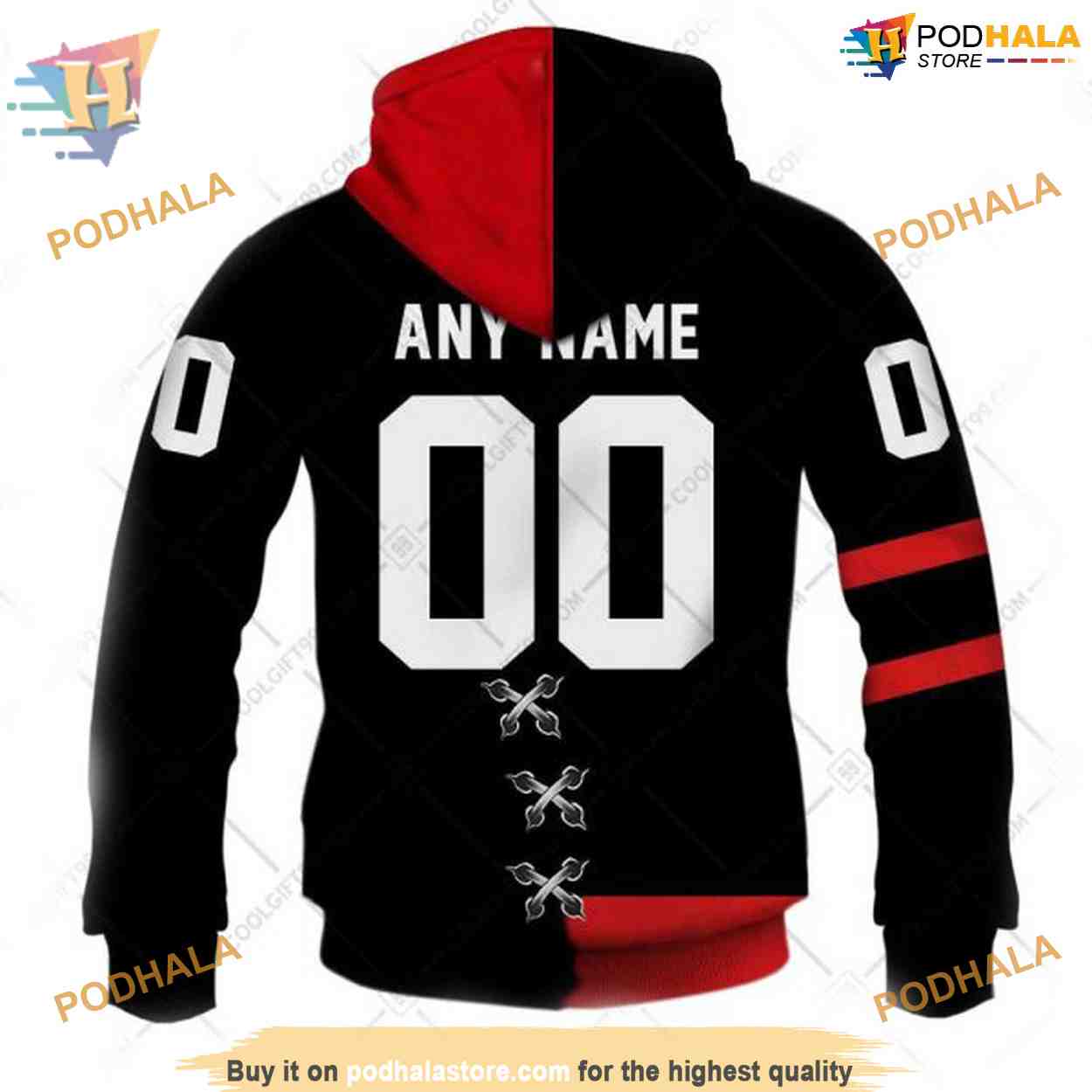 Custom Mix CFL Ottawa Redblacks Jersey Style NHL Ottawa Senators Hoodie 3D Custom Mix CFL Ottawa Redblacks Jersey Style NHL Ottawa Senators Hoodie 3D