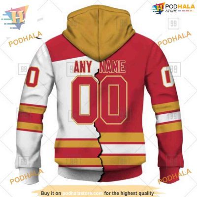 Custom Mix Jersey 2023 Style NHL Calgary Flames Hoodie 3D Sweatshirt