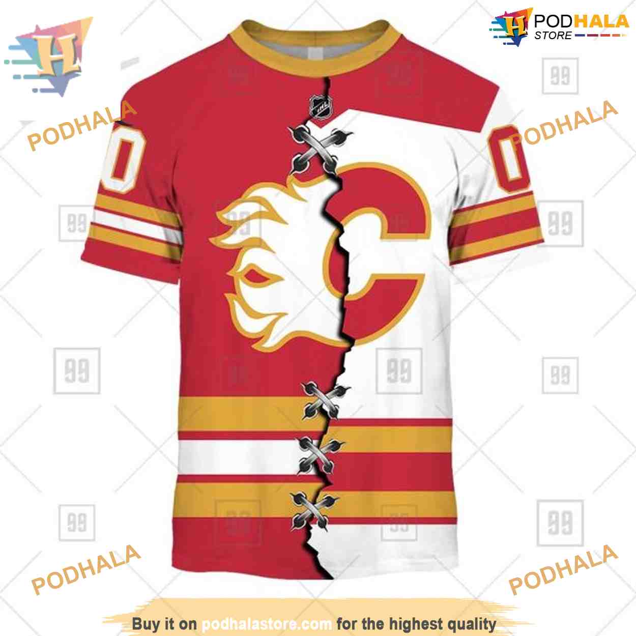 Custom Mix Jersey 2023 Style NHL Calgary Flames Hoodie 3D Sweatshirt Custom Mix Jersey 2023 Style NHL Calgary Flames Hoodie 3D Sweatshirt