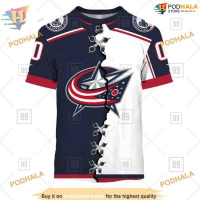 Custom Mix Jersey 2023 Style NHL Columbus Blue Jackets Hoodie 3D