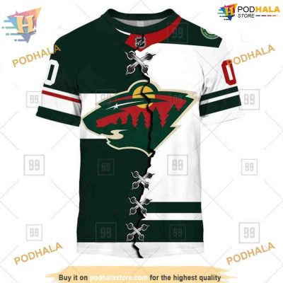 Custom Mix Jersey 2023 Style NHL Minnesota Wild Hoodie 3D