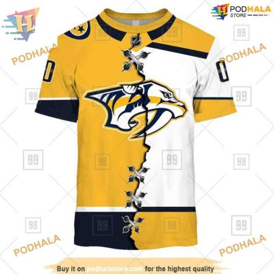 Custom Mix Jersey 2023 Style NHL Nashville Predators Hoodie 3D