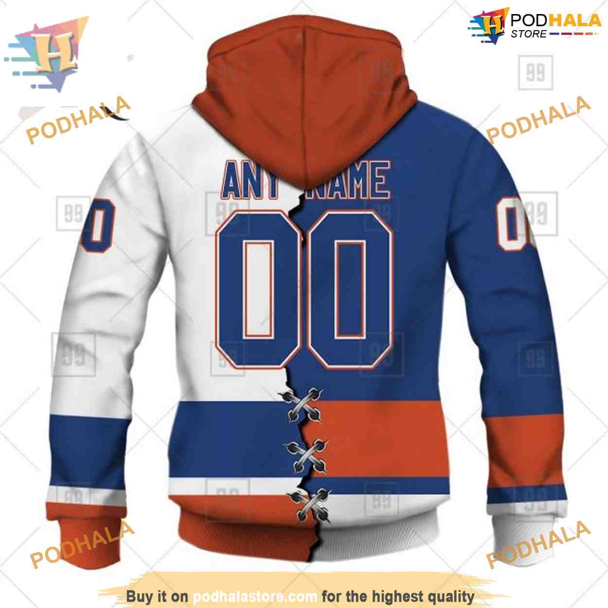 Custom Mix Jersey 2023 Style NHL New York Islanders Hoodie 3D Custom Mix Jersey 2023 Style NHL New York Islanders Hoodie 3D