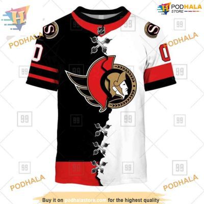 Custom Mix Jersey 2023 Style NHL Ottawa Senators Hoodie 3D