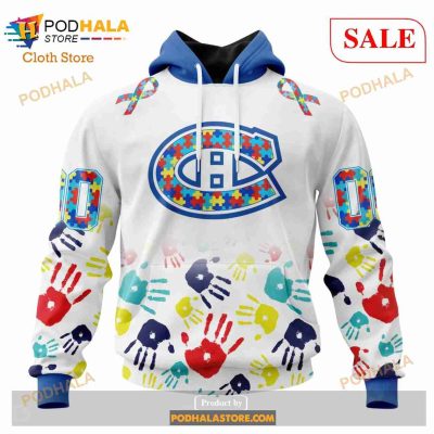 Custom Montreal Canadiens Autism Awareness Design NHL Hoodie 3D