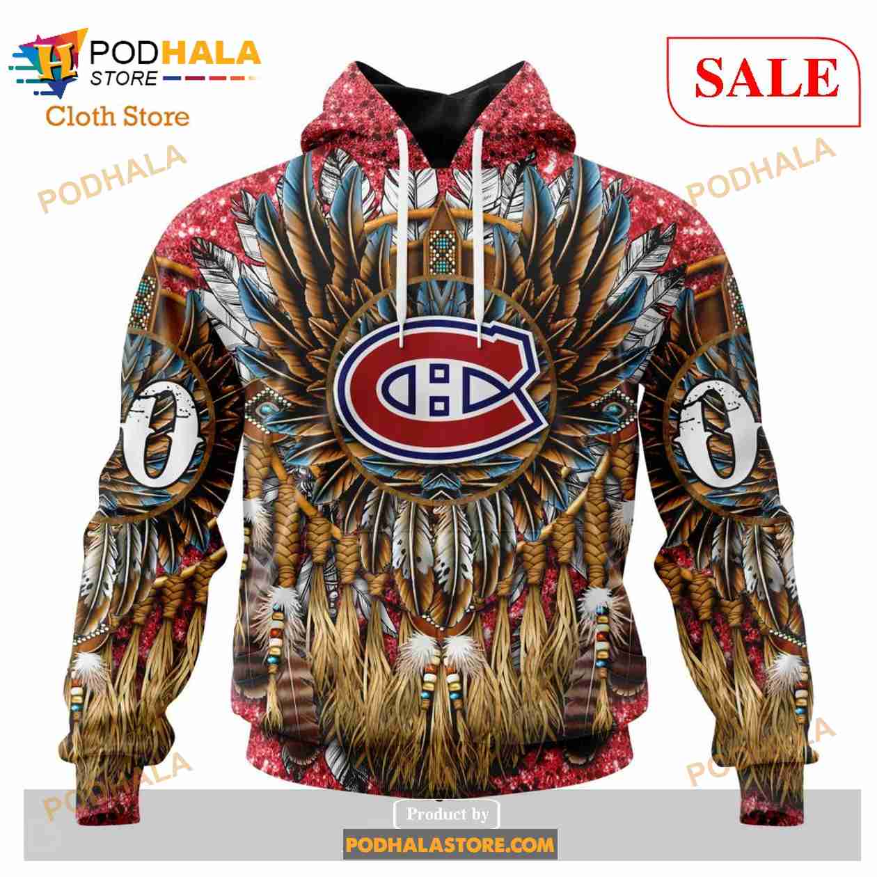 Custom Montreal Canadiens Native Costume Design NHL Hoodie 3D Custom Montreal Canadiens Native Costume Design NHL Hoodie 3D