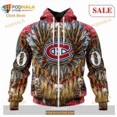 Custom Montreal Canadiens Native Costume Design Nhl Hoodie 3d 2.jpg - demo10