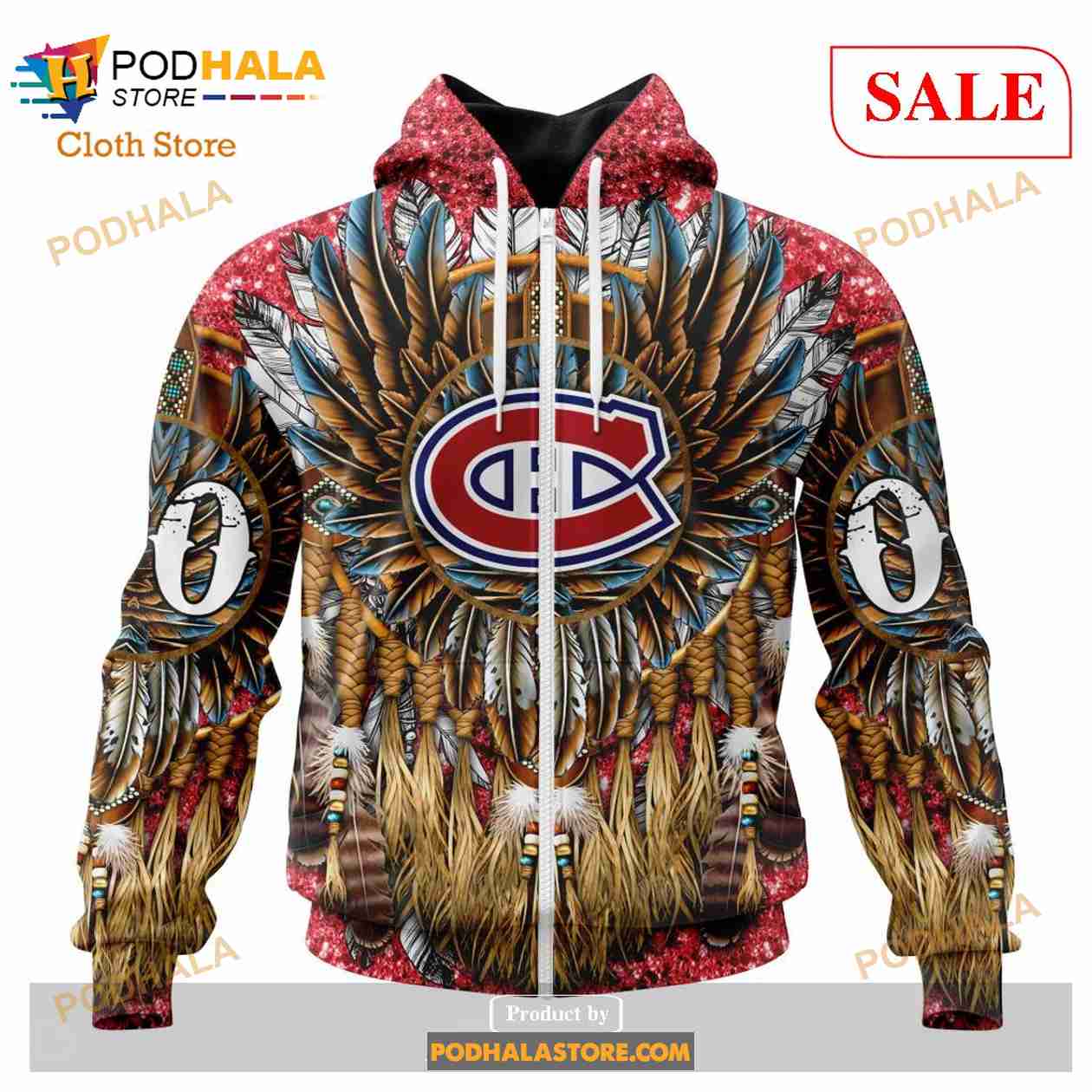 Custom Montreal Canadiens Native Costume Design NHL Hoodie 3D Custom Montreal Canadiens Native Costume Design NHL Hoodie 3D