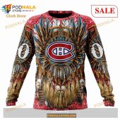 Custom Montreal Canadiens Native Costume Design Nhl Hoodie 3d 4.jpg - demo10
