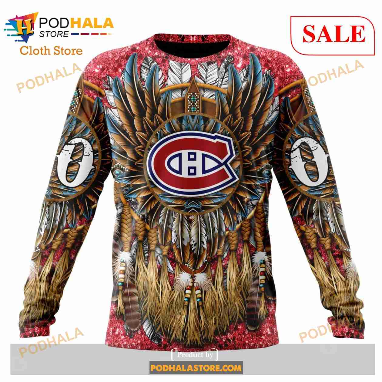Custom Montreal Canadiens Native Costume Design NHL Hoodie 3D Custom Montreal Canadiens Native Costume Design NHL Hoodie 3D