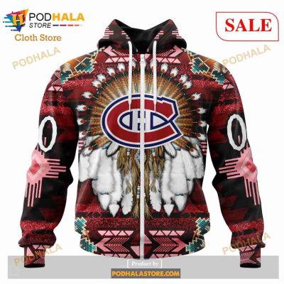 Custom Montreal Canadiens Native Costume Sweatshirt NHL Hoodie 3D