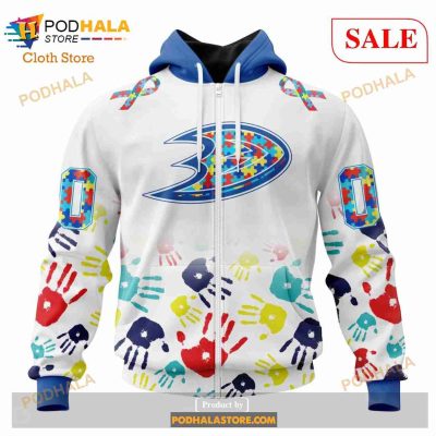 Custom NHL Anaheim Ducks Special Autism Awareness Design Shirt Hoodie 3D