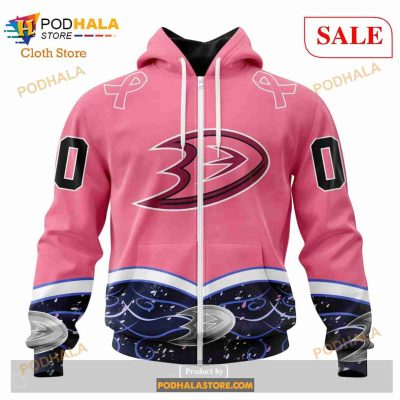 Custom NHL Anaheim Ducks Unisex For Hockey Fights Cancer Shirt Hoodie 3D