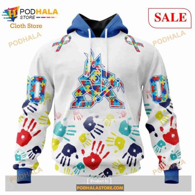 Custom NHL Arizona Coyotes Special Autism Awareness Design Shirt Hoodie 3D