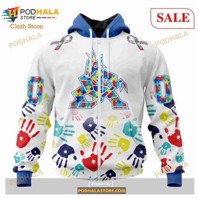 Custom NHL Arizona Coyotes Special Autism Awareness Design Shirt Hoodie 3D