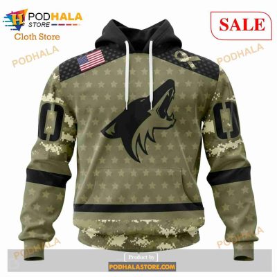 Custom NHL Arizona Coyotes Special Camo Military Appreciation Shirt Hoodie 3D