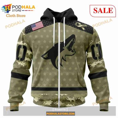 Custom NHL Arizona Coyotes Special Camo Military Appreciation Shirt Hoodie 3D