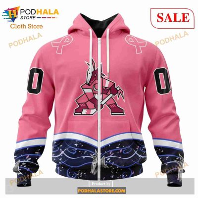 Custom NHL Arizona Coyotes Unisex For Hockey Fights Cancer Shirt Hoodie 3D