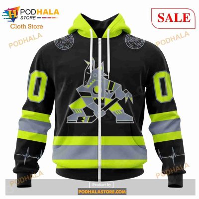 Custom NHL Arizona Coyotes Unisex With FireFighter Uniforms Color Shirt Hoodie 3D