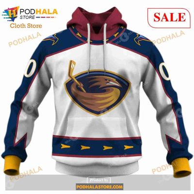 Custom NHL Atlanta Thrashers Winnipeg Jets 1999 Vintage Home Shirt Hoodie 3D