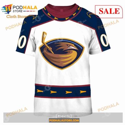 Custom NHL Atlanta Thrashers Winnipeg Jets 1999 Vintage Home Shirt Hoodie 3D