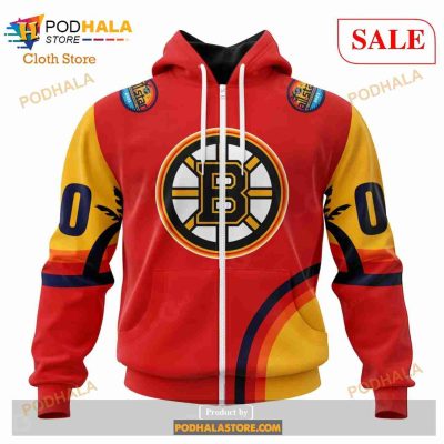 Custom NHL Boston Bruins Special ALL Star Game Design With Florida Sunset Shirt Hoodie 3D