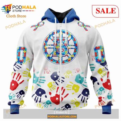 Custom NHL Boston Bruins Special Autism Awareness Design Shirt Hoodie 3D