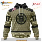 Custom NHL Boston Bruins Special Camo Military Appreciation Shirt Hoodie 3D