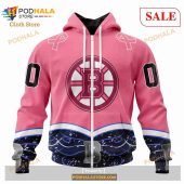 Custom Nhl Boston Bruins Unisex For Hockey Fights Cancer Shirt Hoodie 3d 2.jpg - demo10