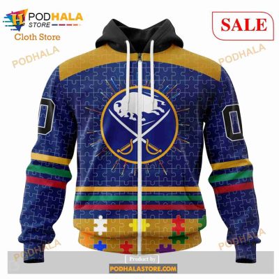Custom NHL Buffalo Sabres Fearless Aganst Autism Shirt Hoodie 3D
