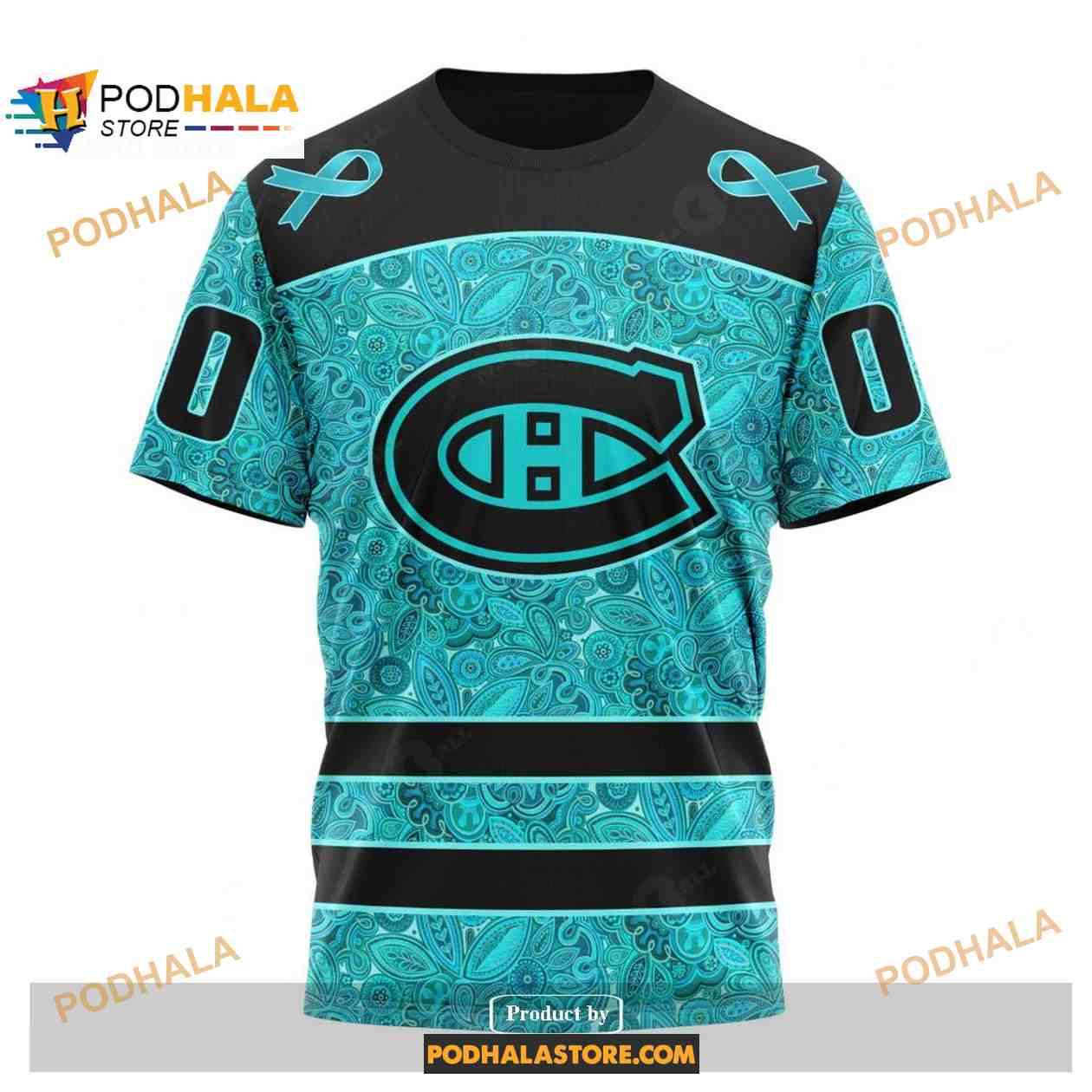 Custom NHL Montreal Canadiens Fight Ovarian Cancer Shirt Hoodie 3D Custom NHL Montreal Canadiens Fight Ovarian Cancer Shirt Hoodie 3D