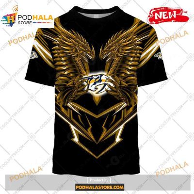 Custom NHL Nashville Predators Dragon Design Shirt Hoodie 3D